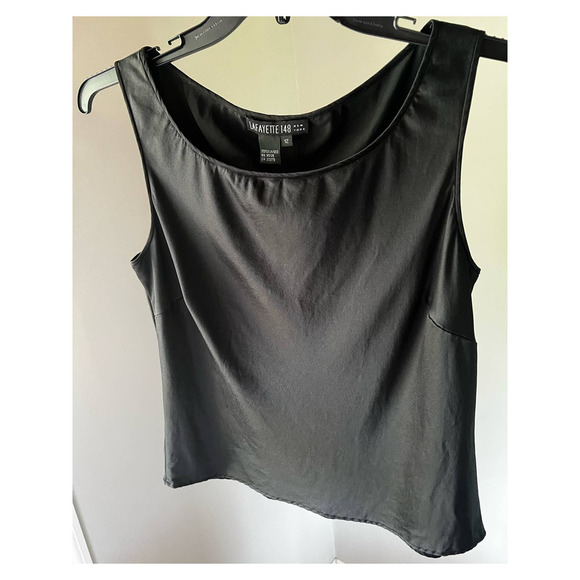 LAFAYETTE 148 New York Womens Black Sleeveless Silk shirt/top/ blouse Si… - Picture 11 of 13